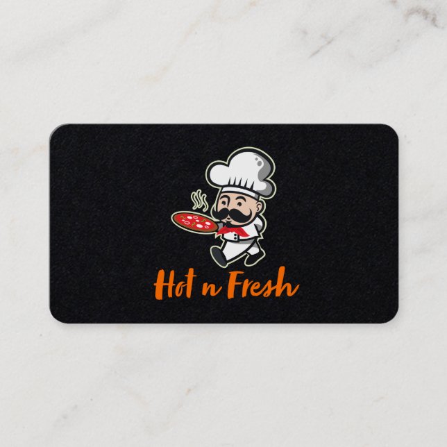 Carte De Visite Chef Avec Pizza (Devant)