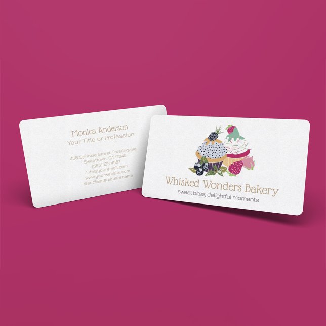 Carte De Visite Chef boulangerie Cupcake (Cupcake Bakery Chef Business Card)