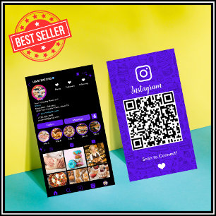 Carte De Visite Chef boulangerie Instagram Violet Pâtisserie Trait