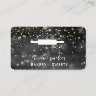 Carte De Visite Chef boulangerie Rolling Pin noir blanc fait main