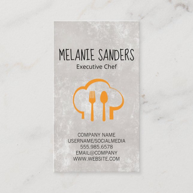 Carte De Visite Chef Casquette et argenterie (Devant)