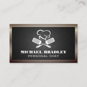 Carte De Visite Chef Casquette et Spatulas   Logo cuisine
