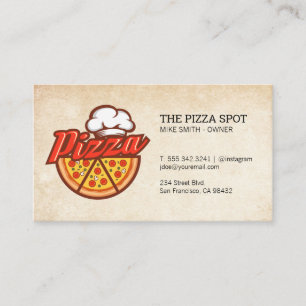 Carte De Visite Chef Casquette Pizza Slices