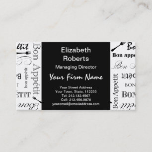 Carte De Visite Chef cuisinier Bon Appetit