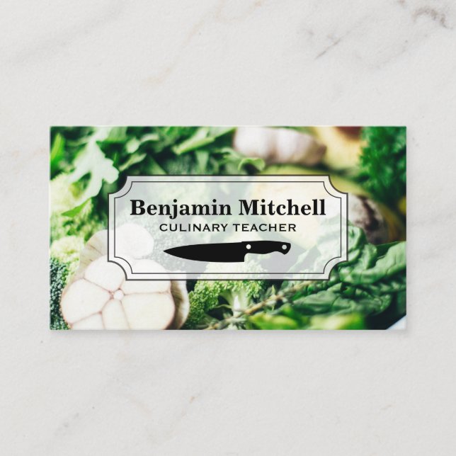 Carte De Visite Chef culinaire | Légumes | Pied de page (Devant)