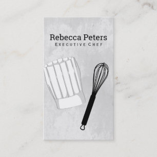Carte De Visite Chef exécutif   Chef Casquette et Whisk