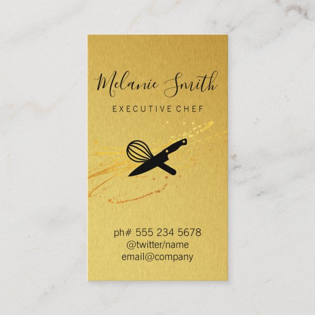 Carte De Visite Chef exécutif | Gold Elite (Devant)