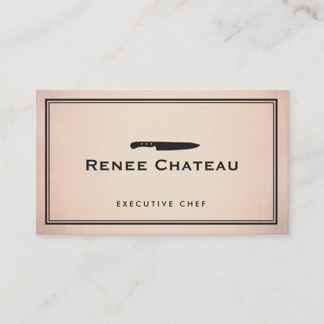 Carte De Visite Chef exécutif Knife Logo Arrière - plan de cuivre (Devant)