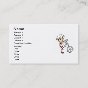 Carte De Visite Chef féminin employant le mélangeur