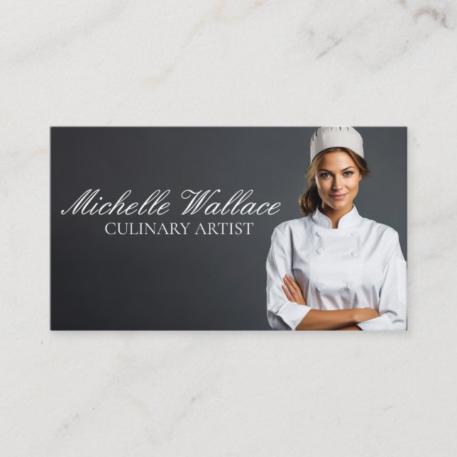 Carte De Visite Chef femme souriante | Culinaire (Devant)