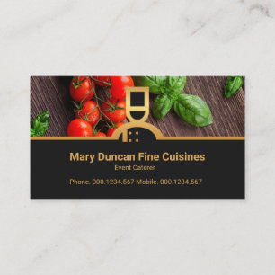 Carte De Visite Chef Gold Frontalier Cuisine fraîche et végétal