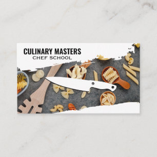 Carte De Visite Chef Knife   Cuillères avec Pastas