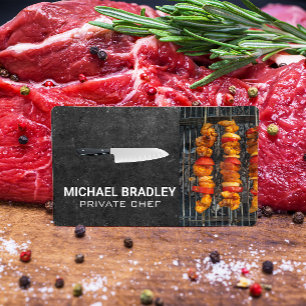 Carte De Visite Chef Knife   Nourriture sur le grill