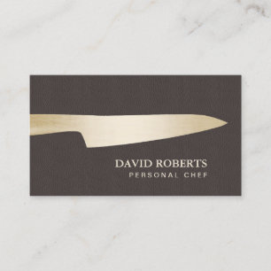 Carte De Visite Chef Modern Gold Knife Professionnel