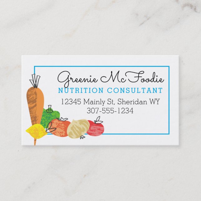 Carte De Visite Chef nutritionniste biologique et végétal de fruit (Devant)