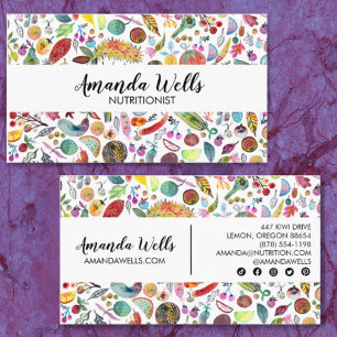 Carte De Visite Chef nutritionniste Diététiste Fruits Légume uniqu