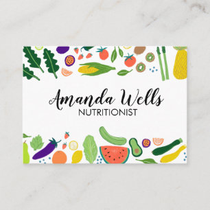 Carte De Visite Chef nutritionniste Entraîneur Unique Légumes Art