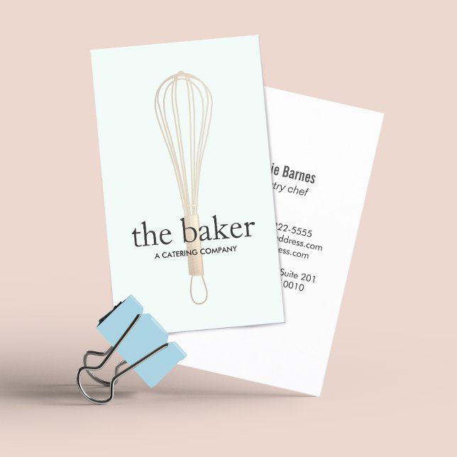 Carte De Visite Chef pâtissier Baker Whisk Logo Boulangerie Restau (Créateur téléchargé)