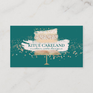 Carte De Visite Chef pâtissier Blush Pink Bakou Green Parties scin