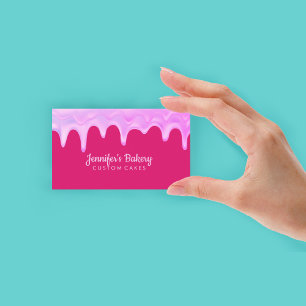 Carte De Visite Chef Pâtissier Boulangerie Abstrait Crème Rose qui