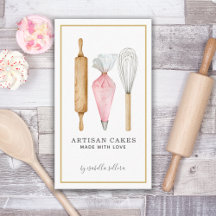 Chef Pâtissier Boulangerie Aquarelle Ustensiles de