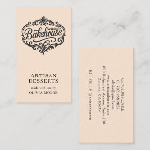 Carte De Visite Chef Pâtissier Boulangerie Crème de Pêche Élégante