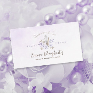 Carte De Visite Chef pâtissier Cuisine Ustensile Purple Floral Élé