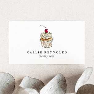 Carte De Visite Chef pâtissier Cupcake Boulangerie à la crème