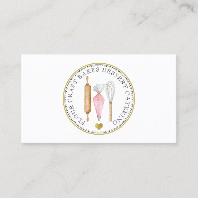 Carte De Visite Chef pâtissier Dessert Traiteur Baker's Tools (Devant)