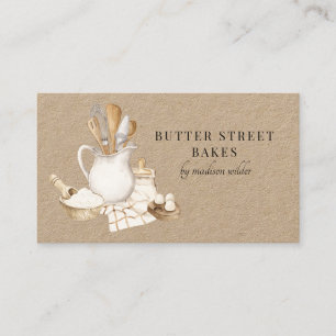 Carte De Visite Chef Pâtissier Kraft Aquarelle