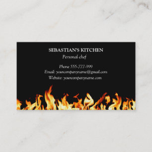 Carte De Visite Chef Personnel Cuisine Flamme Catering