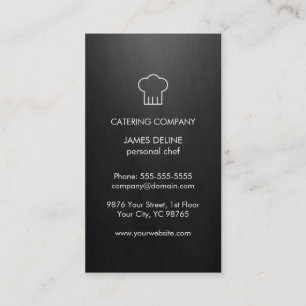 Carte De Visite Chef personnel de casquette blanc noir minimaliste