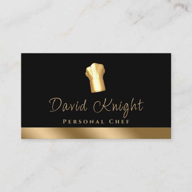 Carte De Visite Chef personnel Gold Black Luxury Restauration (Devant)