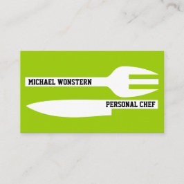 Carte De Visite Chef personnel minimaliste citron vert blanc