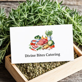 Carte De Visite Chef Personnel Moderne Aquarelle Dîner