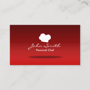 Carte De Visite Chef personnel professionnel Plain Rouge