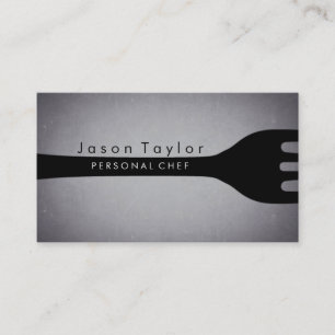 Carte De Visite Chef personnel traiteur boulangerie fourche Blackb