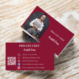 Carte De Visite Chef privé bourgogne photo arche code QR