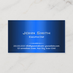 Carte De Visite Chef professionnel Royal Blue Metal