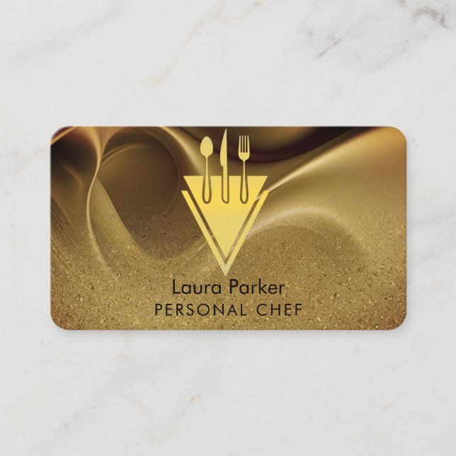 Carte De Visite Chef Restaurant Cuisine Outils Personnel (Devant)