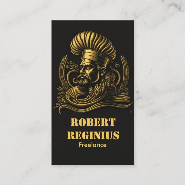 Carte De Visite Chef Restauration Or Moderne Link noir 210 (Devant)