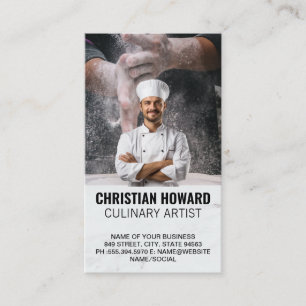 Carte De Visite Chef souriant   Culinaire   Boulangerie