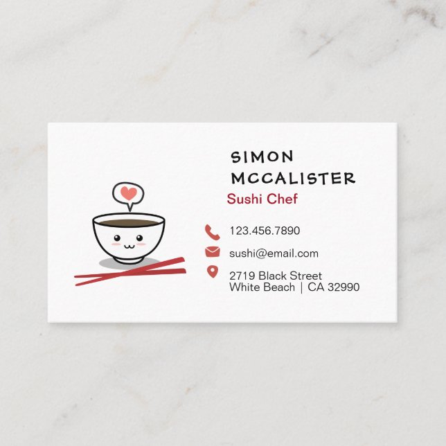Carte De Visite Chef sushi (Devant)