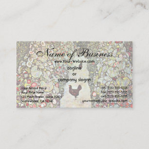 Carte De Visite Chemin du jardin avec poules par Gustav Klimt