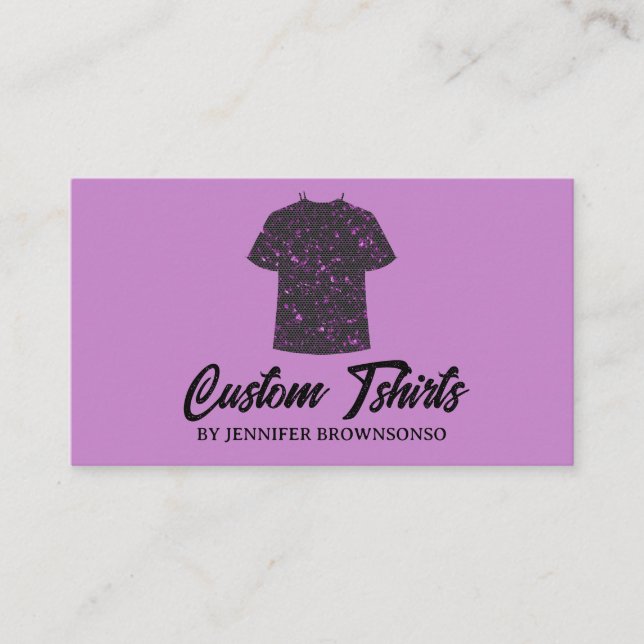 Carte De Visite Chemise en métal violet T Imprimer Vêtements (Devant)