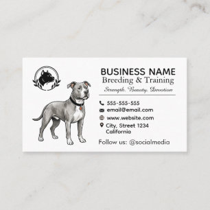 Carte De Visite Chenil et Éleveur de Terrier Pit Bull Professionne