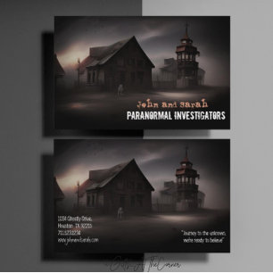 Carte De Visite Chercheur paranormal Ghost Town Chien blanc