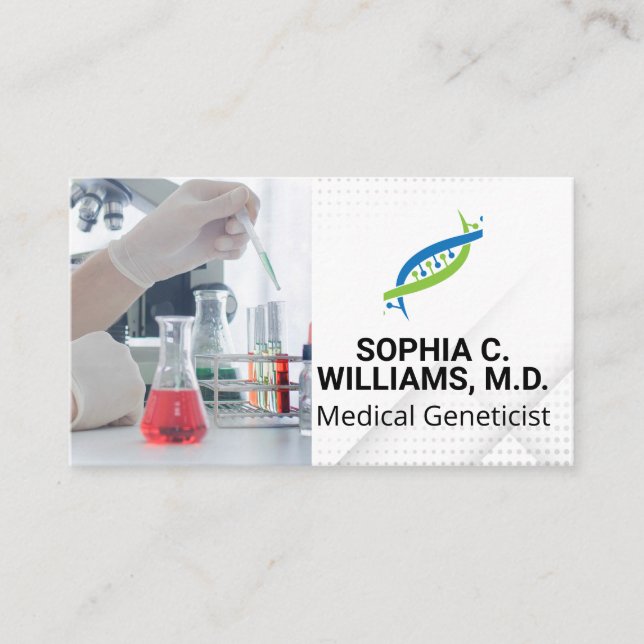 Carte De Visite Chercheurs travaillant dans un laboratoire de test (Devant)