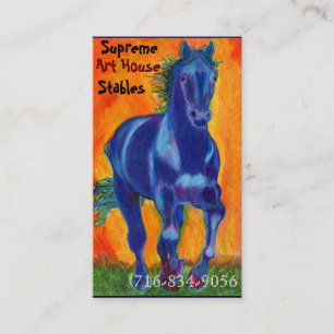 Carte De Visite Cheval bleu
