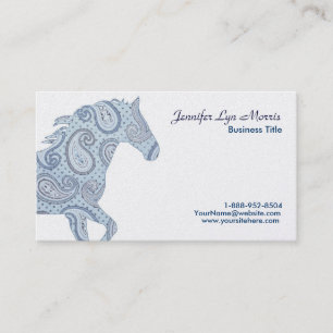 Carte De Visite Cheval bleu Paisley